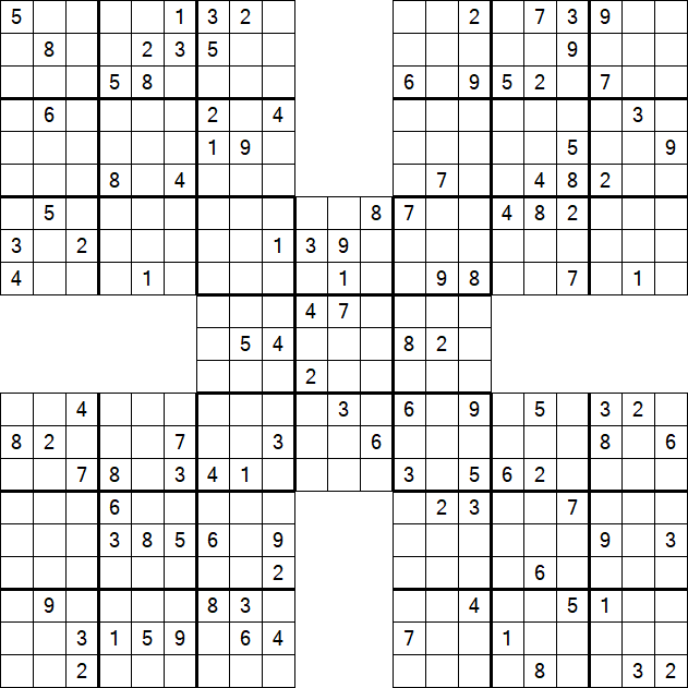 Samurai Sudoku - Difficile