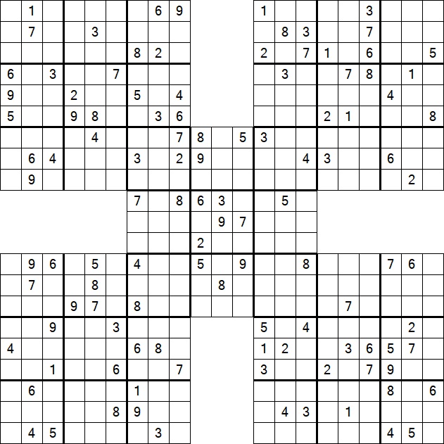 Samurai Sudoku - Difficile