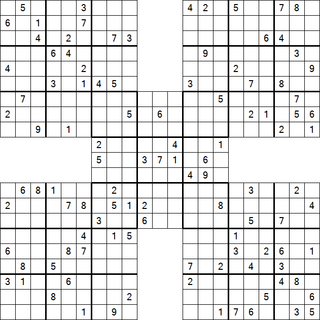 Samurai Sudoku - Difficile
