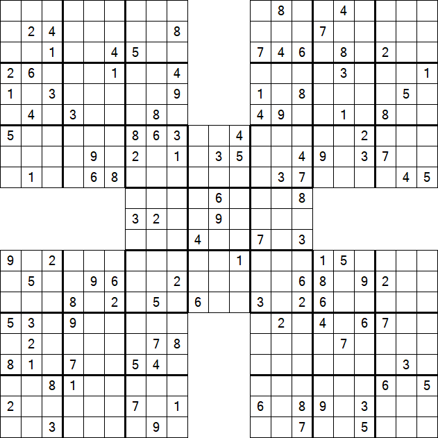 Samurai Sudoku - Schwierig