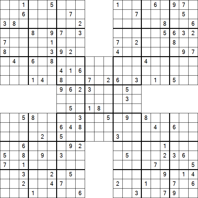Samurai Sudoku - Difícil