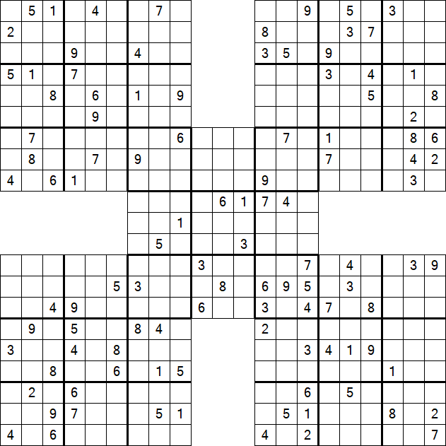 Samurai Sudoku - Difícil