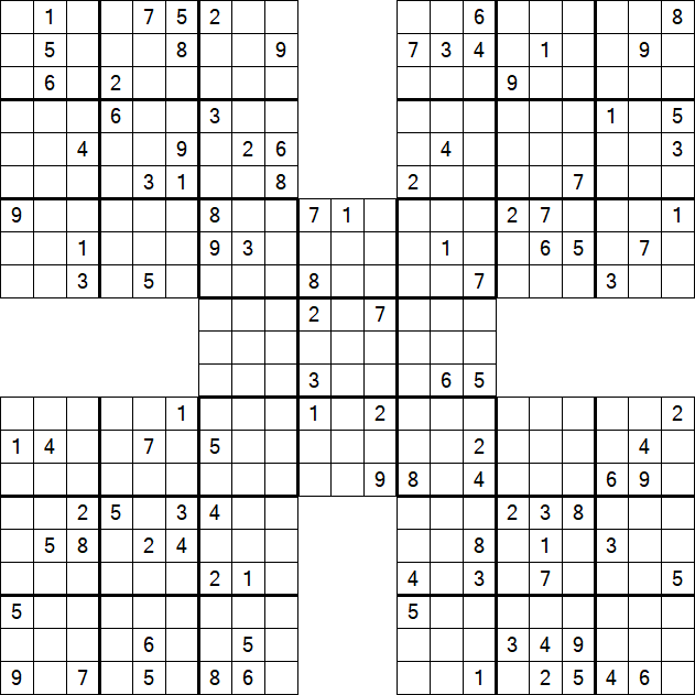Samurai Sudoku - Difícil