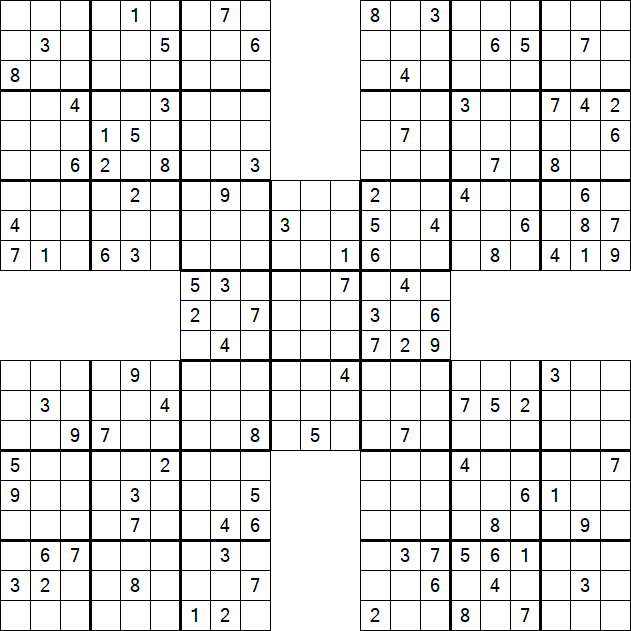 Samurai Sudoku - Difícil