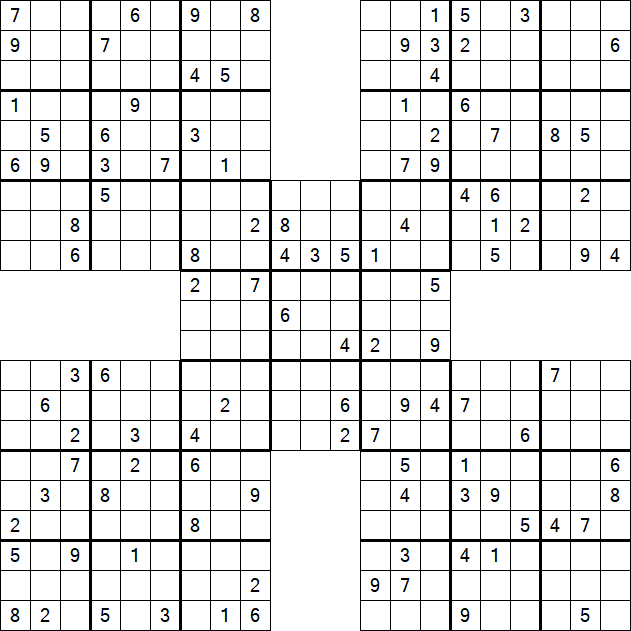 Samurai Sudoku - Difícil