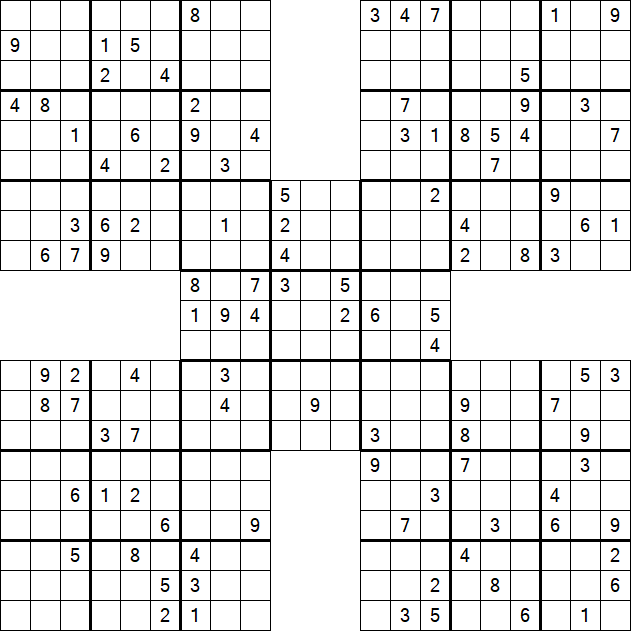 Samurai Sudoku - Difícil