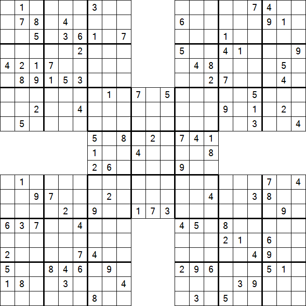Samurai Sudoku - Difícil