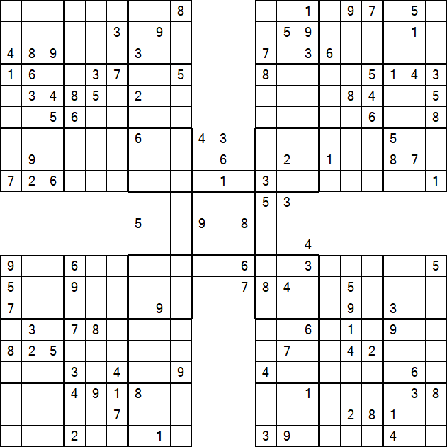 Samurai Sudoku - Difícil