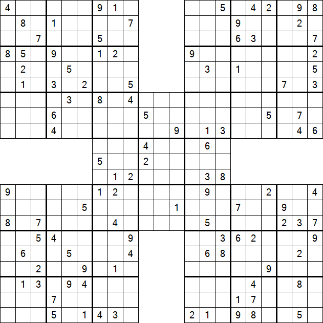 Samurai Sudoku - Difícil