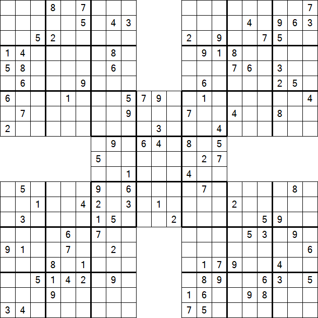 Samurai Sudoku - Hard