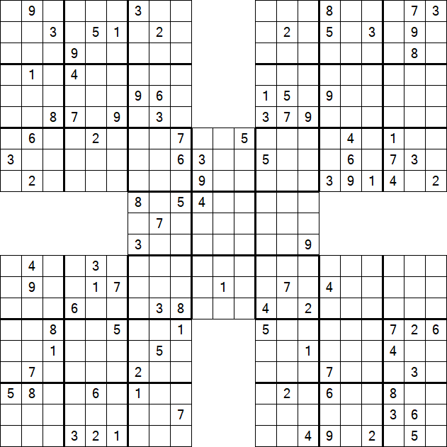 Samurai Sudoku - Schwierig