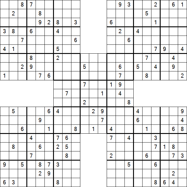 Samurai Sudoku - Schwierig