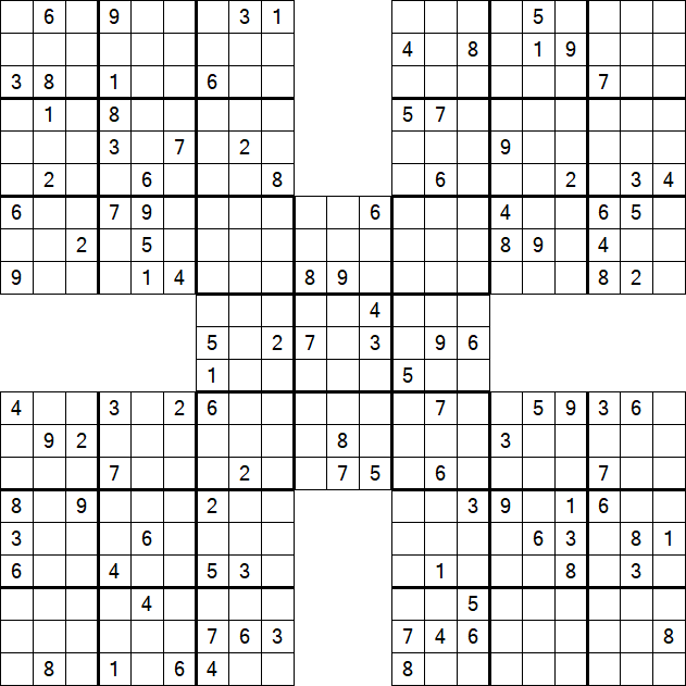 Samurai Sudoku - Schwierig