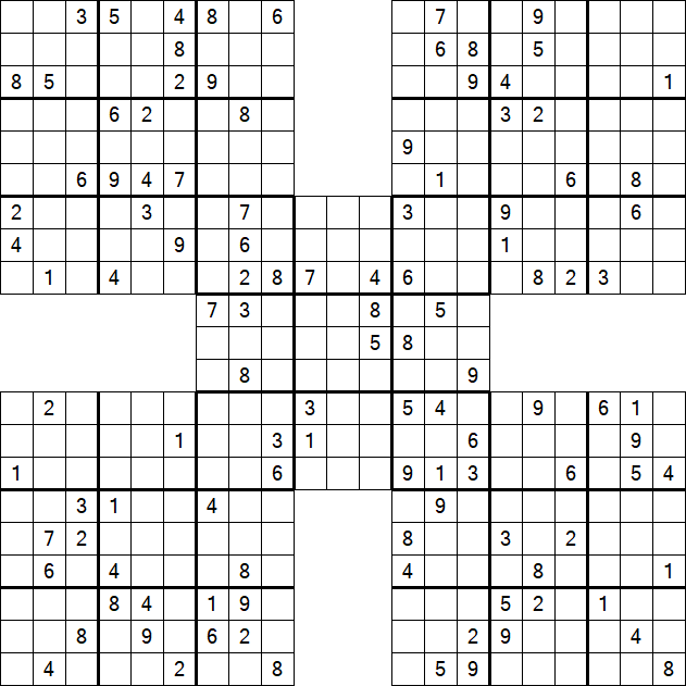Samurai Sudoku - Schwierig