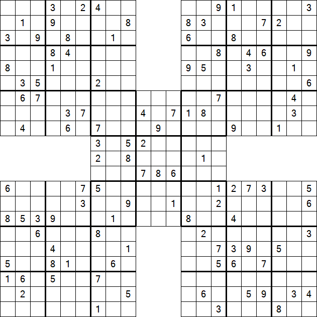 Samurai Sudoku - Schwierig