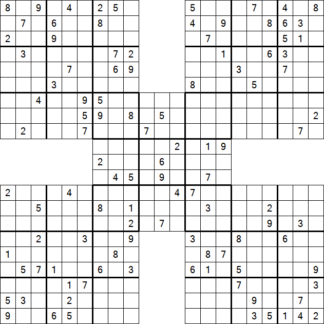 Samurai Sudoku - Schwierig
