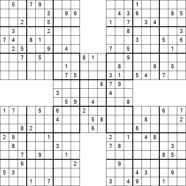 Samurai Sudoku - Difficile
