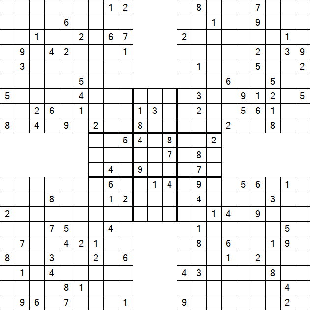 Samurai Sudoku - Difficile