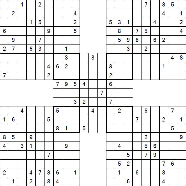 Samurai Sudoku - Difficile