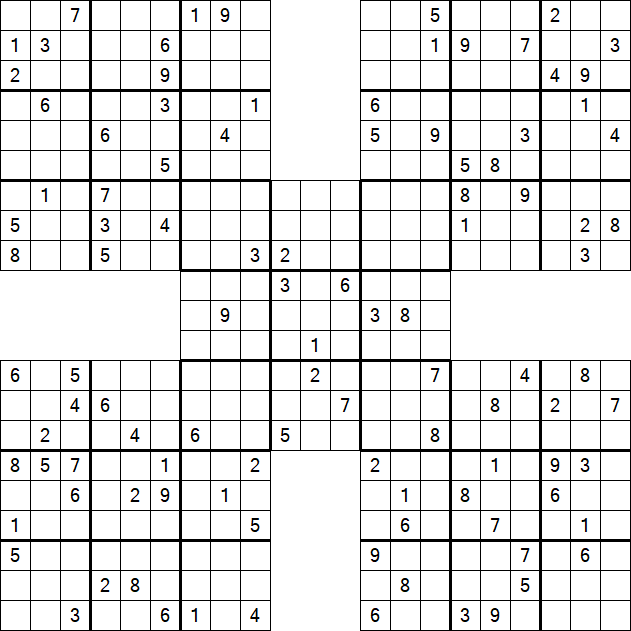 Samurai Sudoku - Difficile