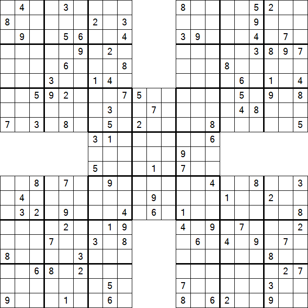 Samurai Sudoku - Difficile