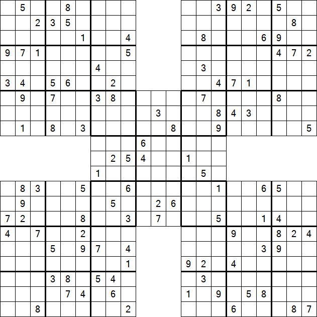 Samurai Sudoku - Difficile