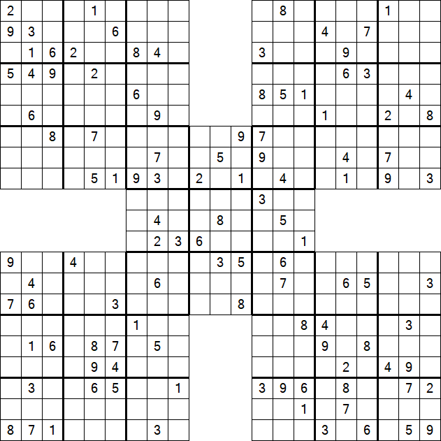 Samurai Sudoku - Difficile