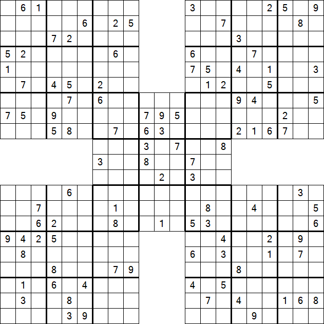 Samurai Sudoku - Difícil