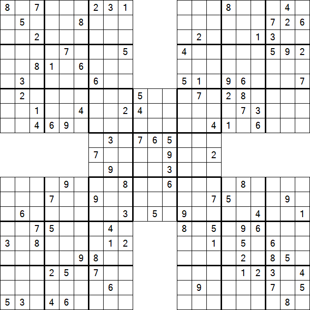 Samurai Sudoku - Difícil
