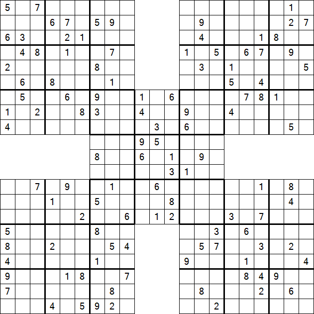 Samurai Sudoku - Difícil