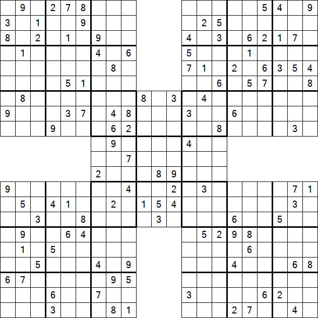 Samurai Sudoku - Difícil
