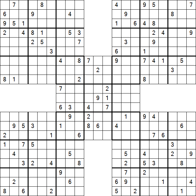 Samurai Sudoku - Difícil