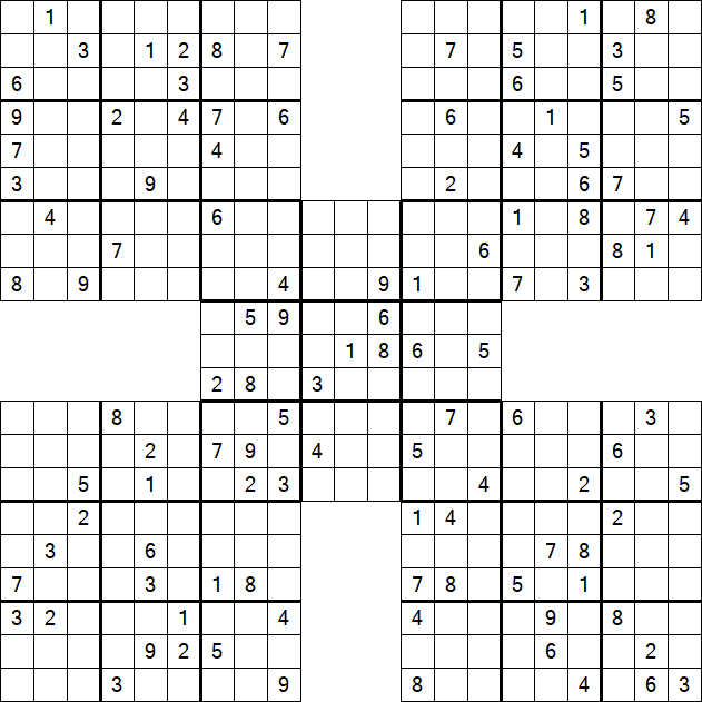 Samurai Sudoku - Difícil