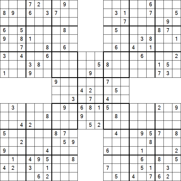 Samurai Sudoku - Difícil