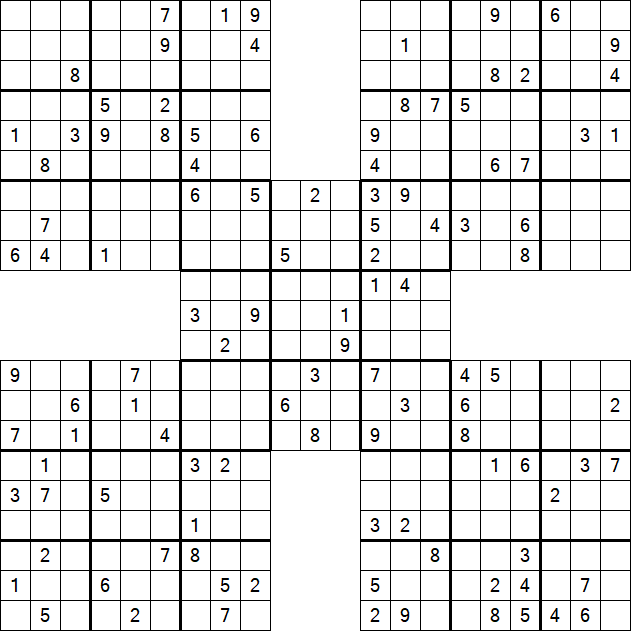Samurai Sudoku - Difícil