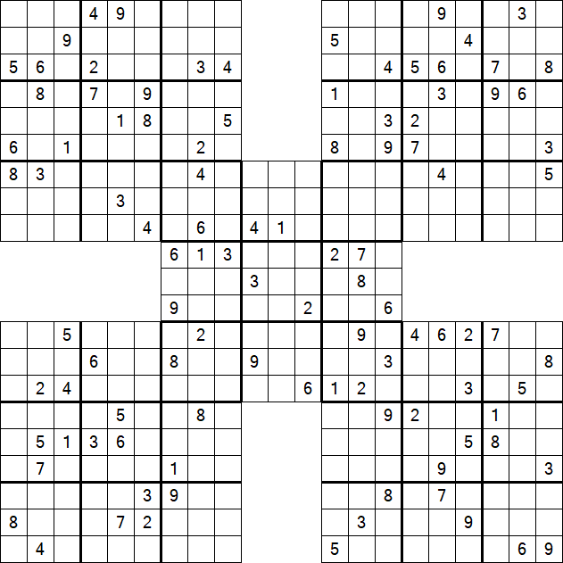 Samurai Sudoku - Difficile