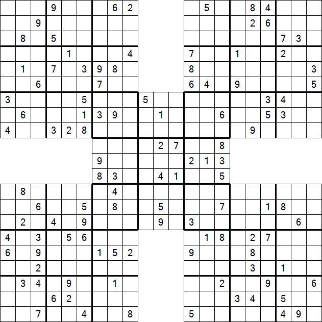 Samurai Sudoku - Difficile