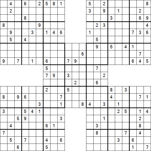 Samurai Sudoku - Difficile