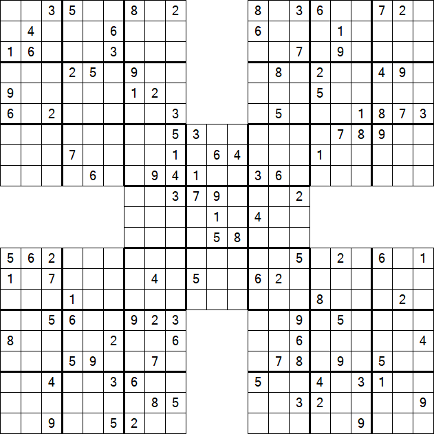 Samurai Sudoku - Difficile