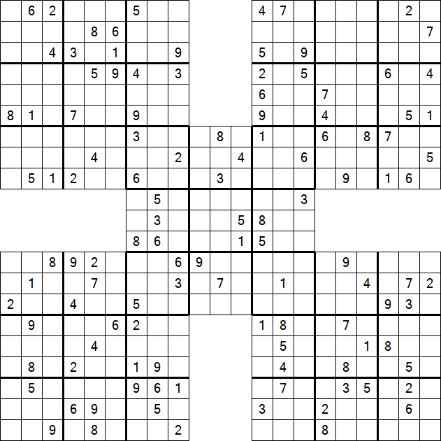Samurai Sudoku - Difficile