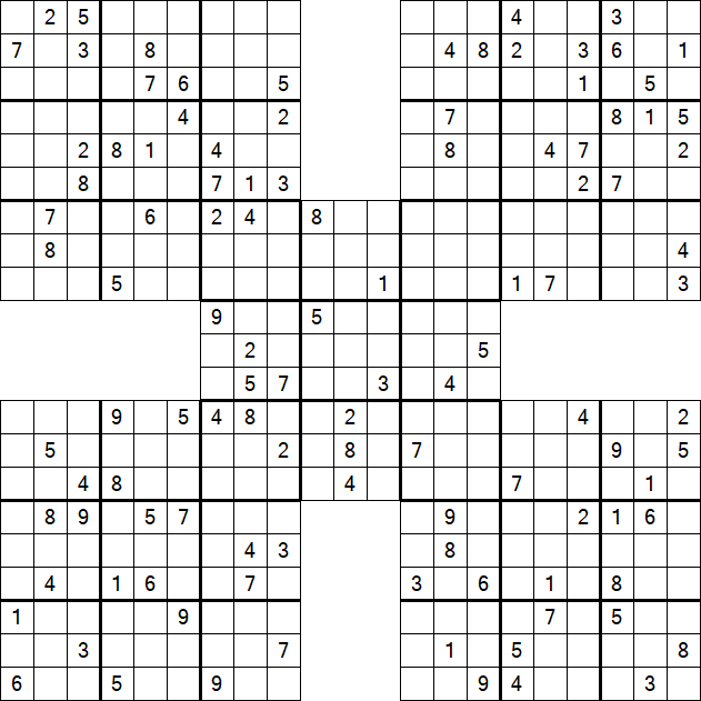 Samurai Sudoku - Difficile