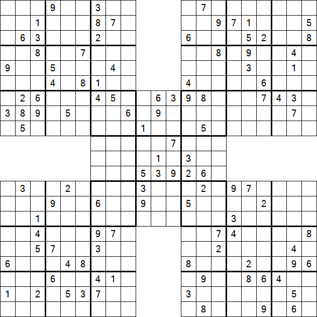 Samurai Sudoku - Difficile