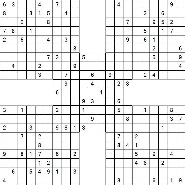 Samurai Sudoku - Difficile