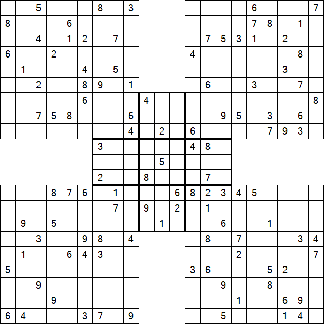 Samurai Sudoku - Difficile