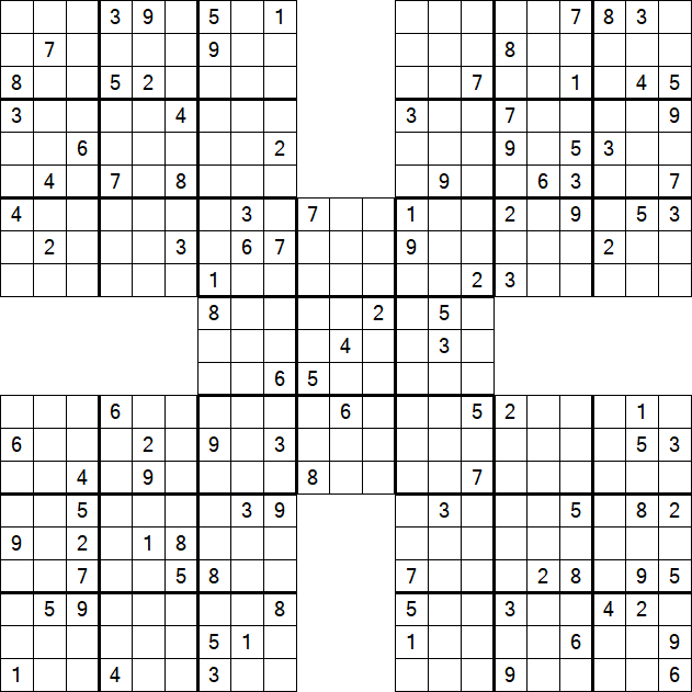 Samurai Sudoku - Difficile