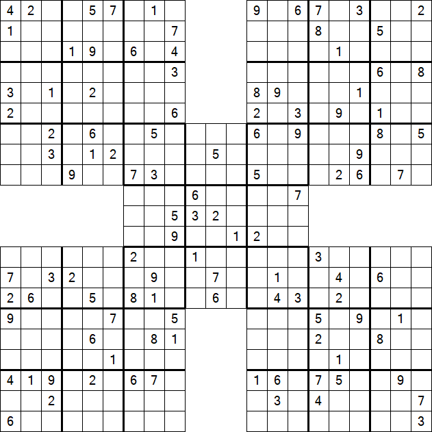 Samurai Sudoku - Difficile