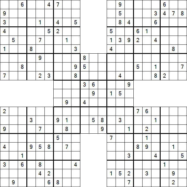 Samurai Sudoku - Difficile