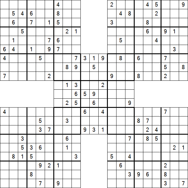 Samurai Sudoku - Difficile
