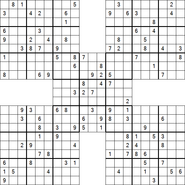 Samurai Sudoku - Difficile