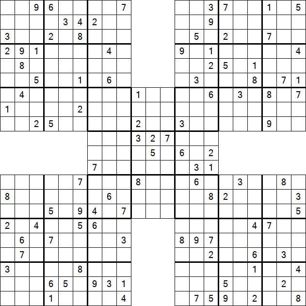 Samurai Sudoku - Difficile